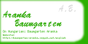 aranka baumgarten business card